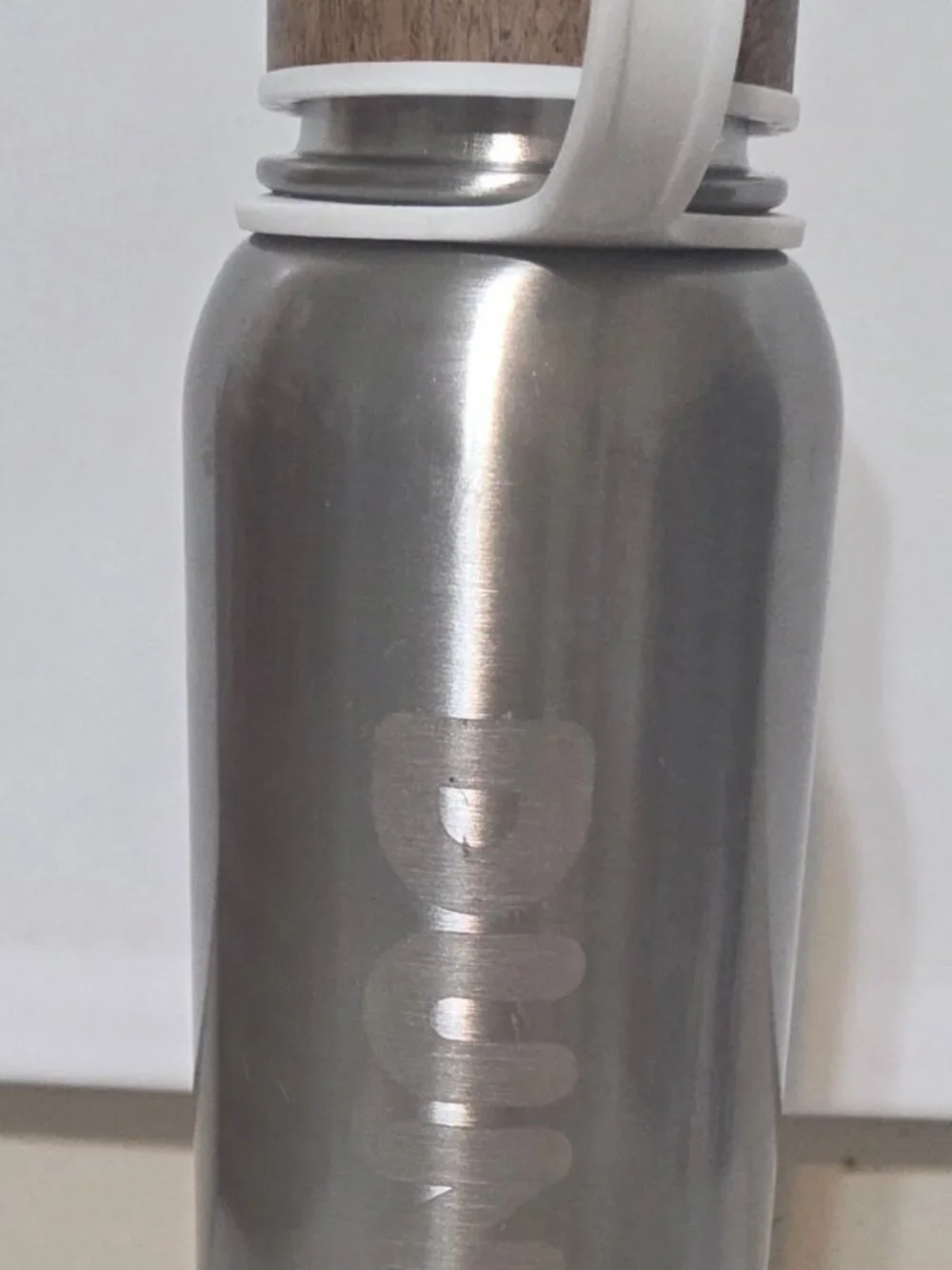Dunkin Donuts Silver Stainless Seel Cork Hydration Water Bottle 28 Oz